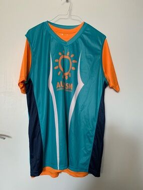 Set of 2 Men's Orange Poly Graphic Tee Size L
